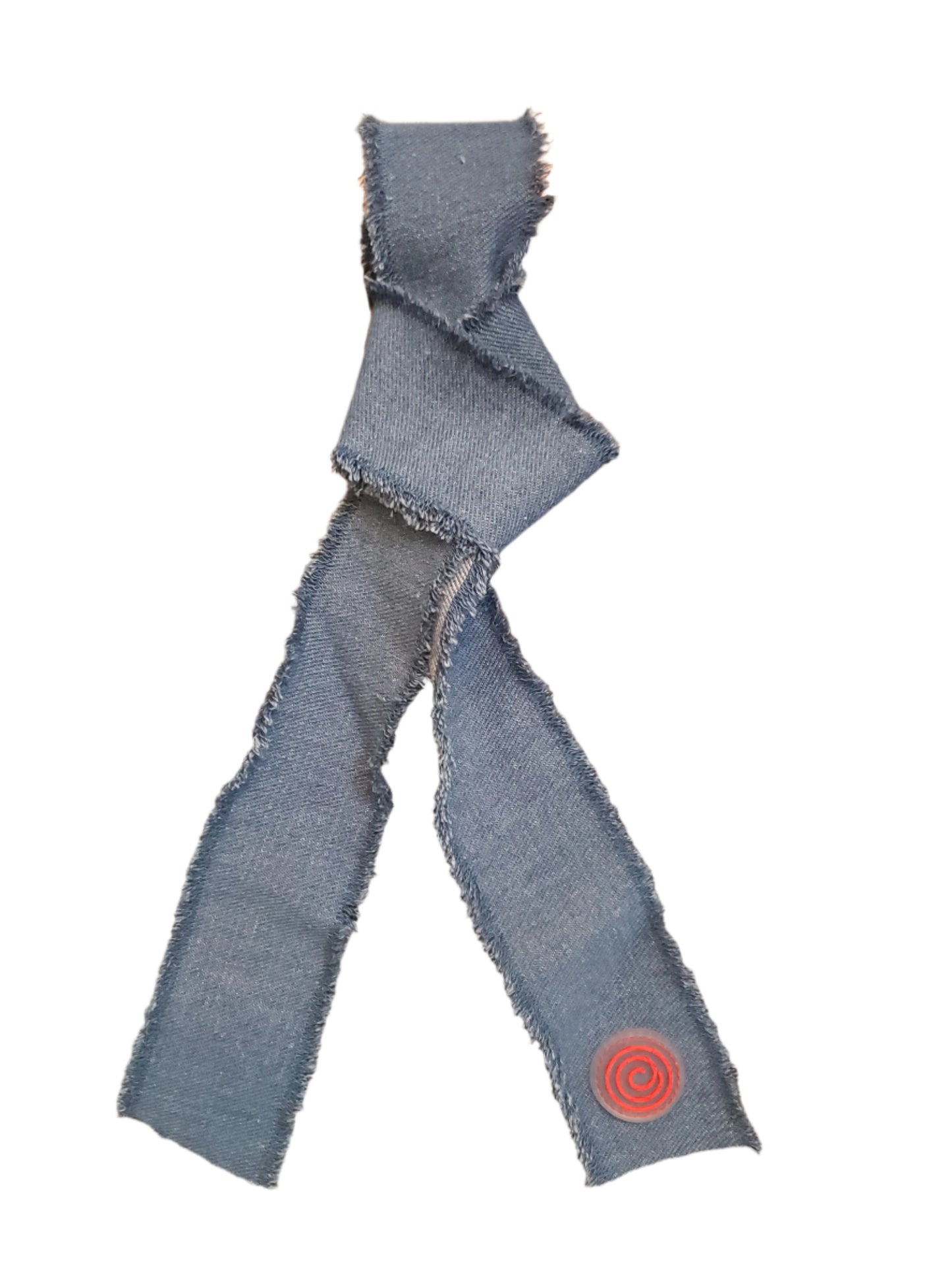 Denim Fringe Logo Girls Hair Tie