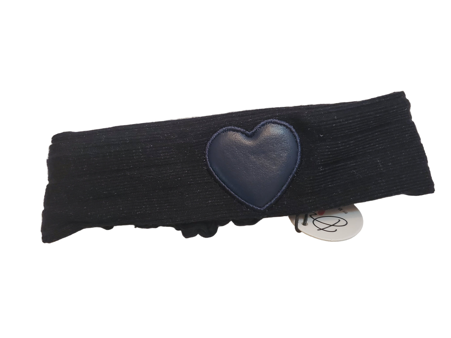 Navy Puffy Heart Toddler Band
