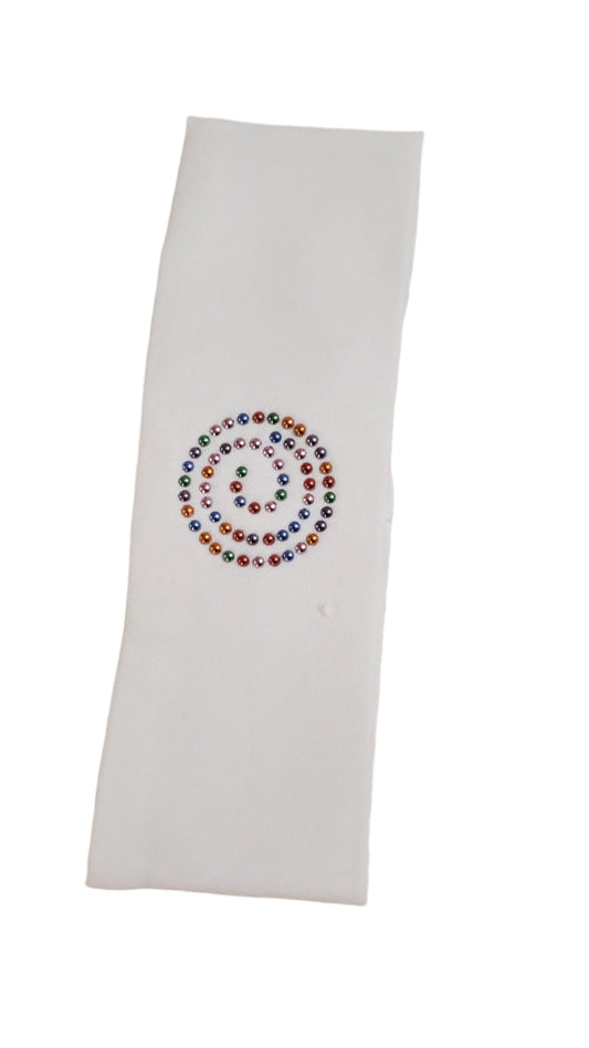 White Denim Studded Childrens Band/Logo