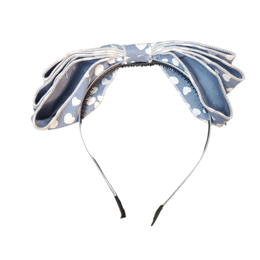Chambray Scattered Hearts Bow Headband