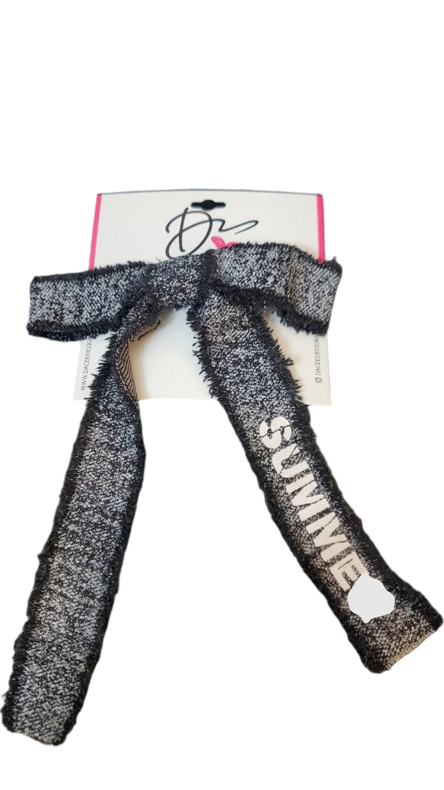 Black Wash Denim Summer Bow Medium Clip