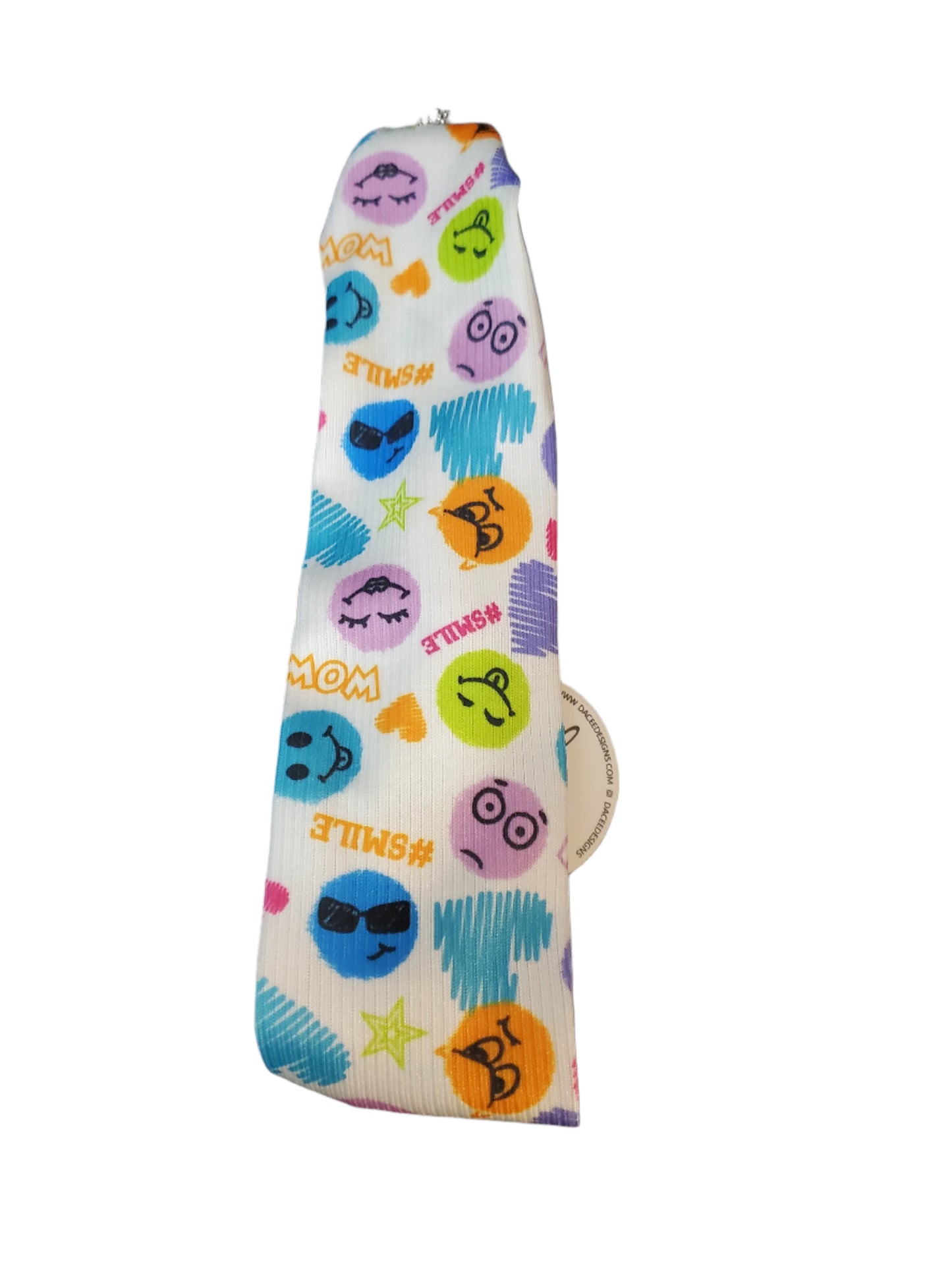 White Faces Print Toddler Headwrap