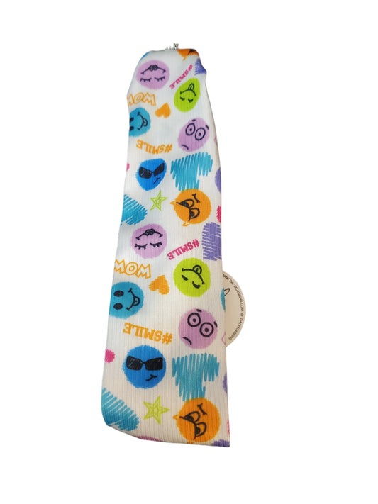 White Faces Print Toddler Headwrap