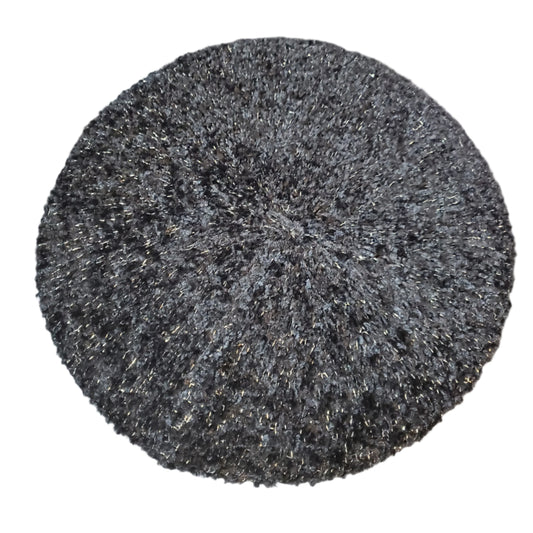 Black with Gold Lurex Chenille Snood - Lined