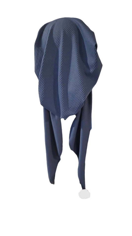 Denim Raised Ribbed Stretch Headscarf