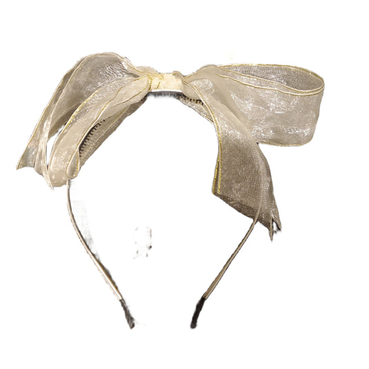 Ivory Metallic Organza Headband