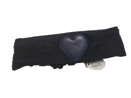 Navy Puffy Heart Toddler Band