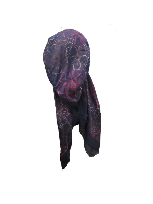 Navy Large Flowers Pretied